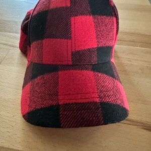 Red and Black Plaid Cap